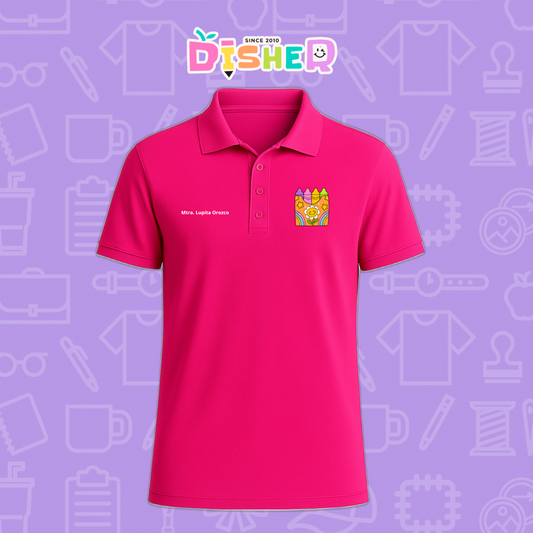 PBD-C-0015: Polo Bordada Dry Fit Caballero I Crayones flor