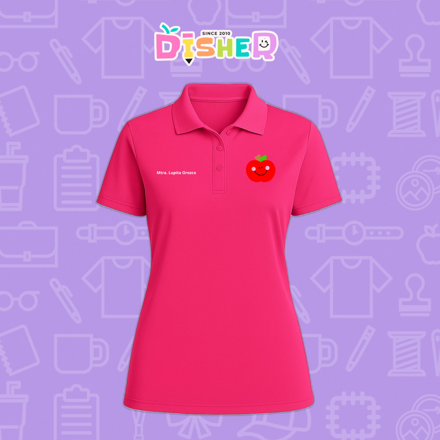 PBD-D-030: Polo Bordada Dry Fit Dama I Smile Apple
