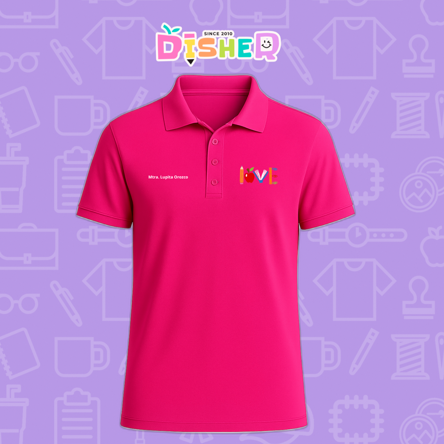 PBD-C-0074: Polo Bordada Dry Fit Caballero I Love libro