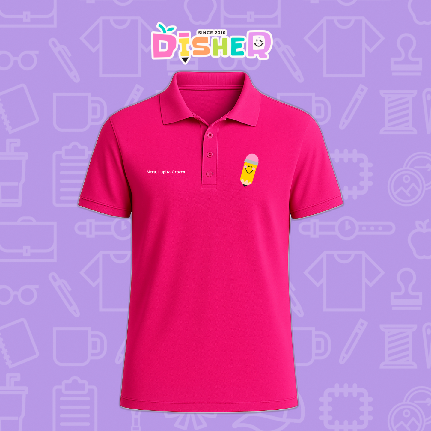 PBD-C-0031: Polo Bordada Dry Fit Caballero I Smile Pencil