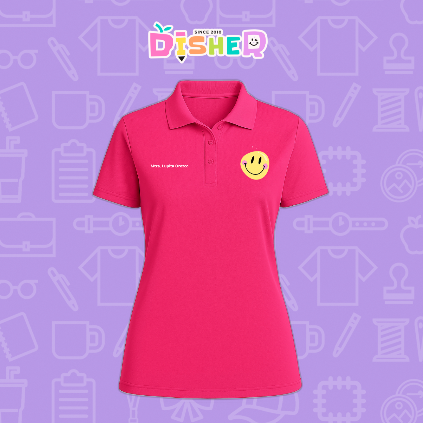 PBD-D-021: Polo Bordada Dry Fit Dama I Happy face