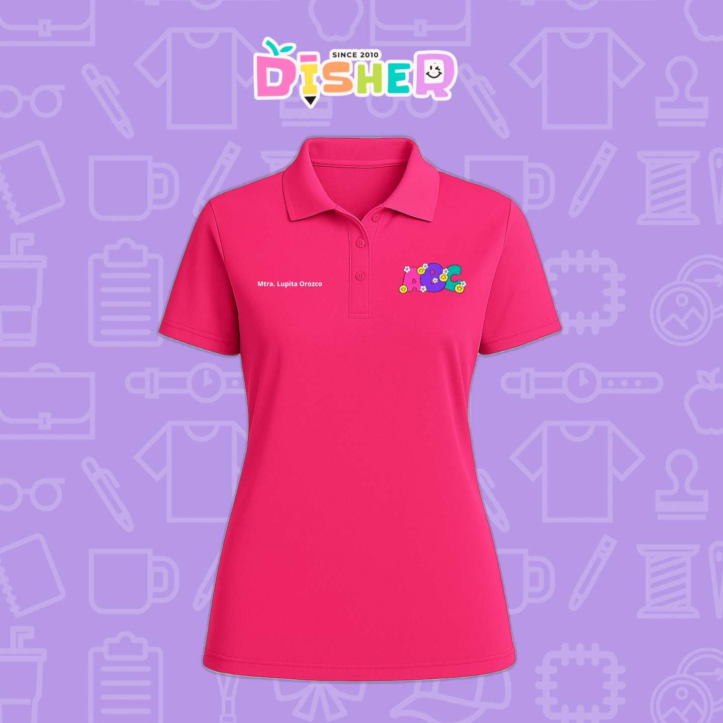 PBD-D-043: Polo Bordada Dry Fit Dama I Abc flores