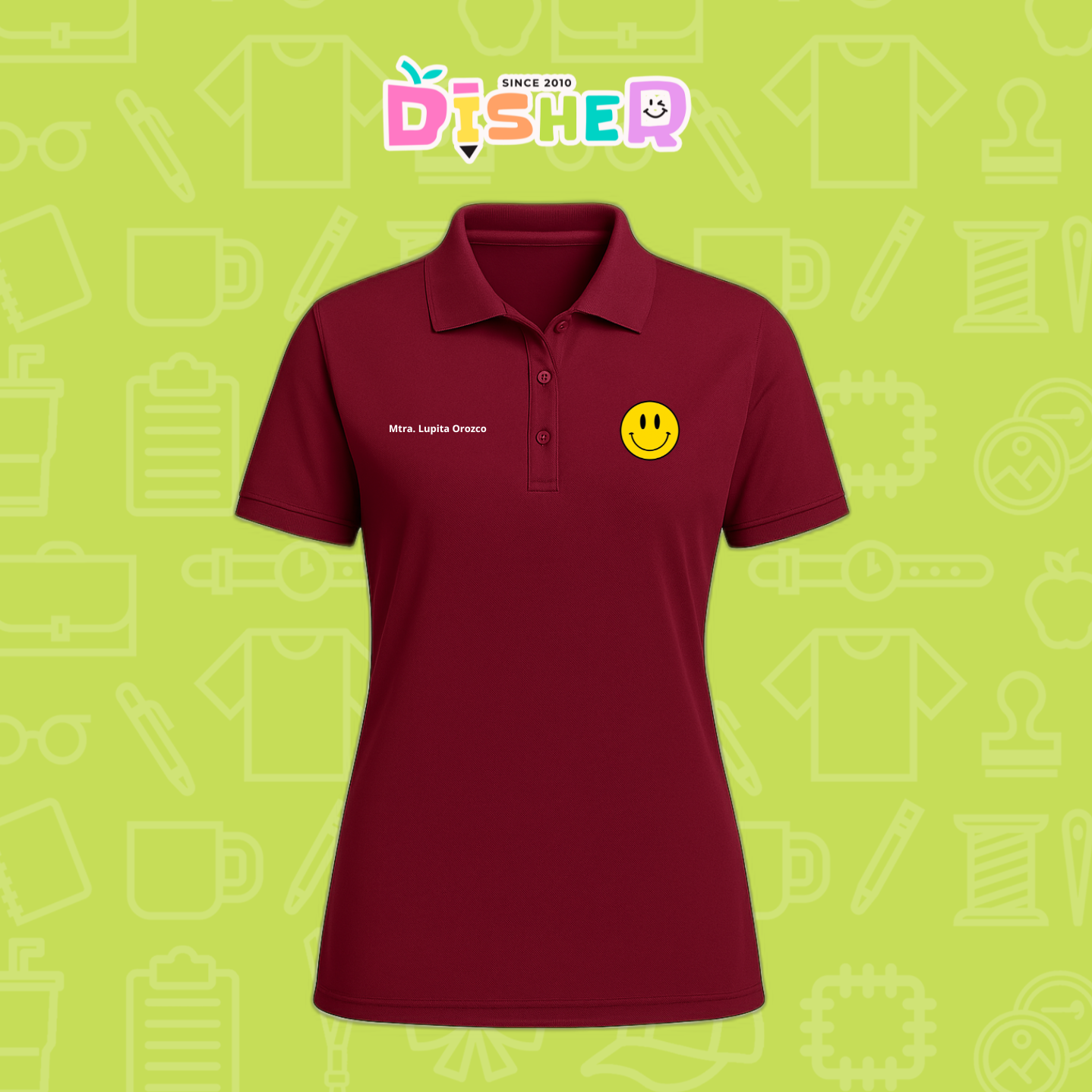 PBD-D-084: Polo Bordada Dry Fit Dama I Manzana preescolar