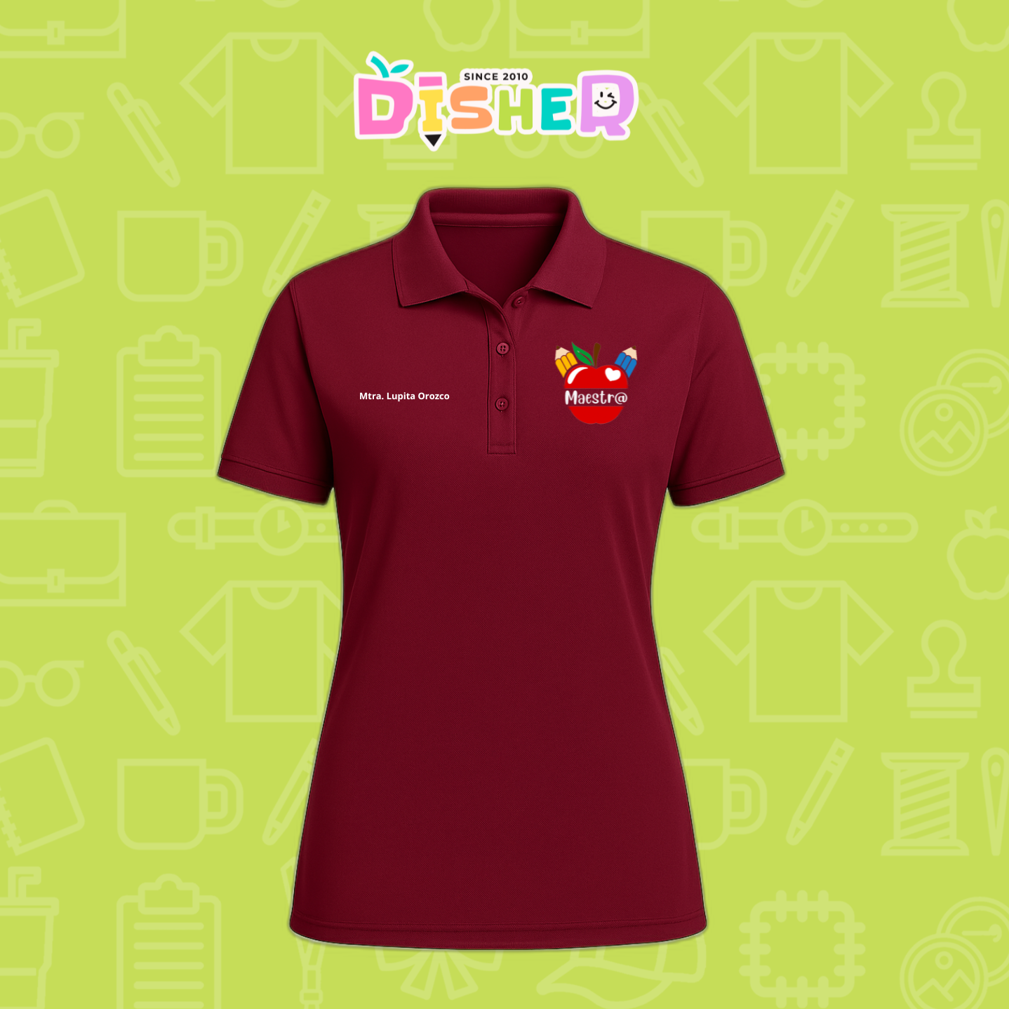 PBD-D-091: Polo Bordada Dry Fit Dama I Manzana lápices