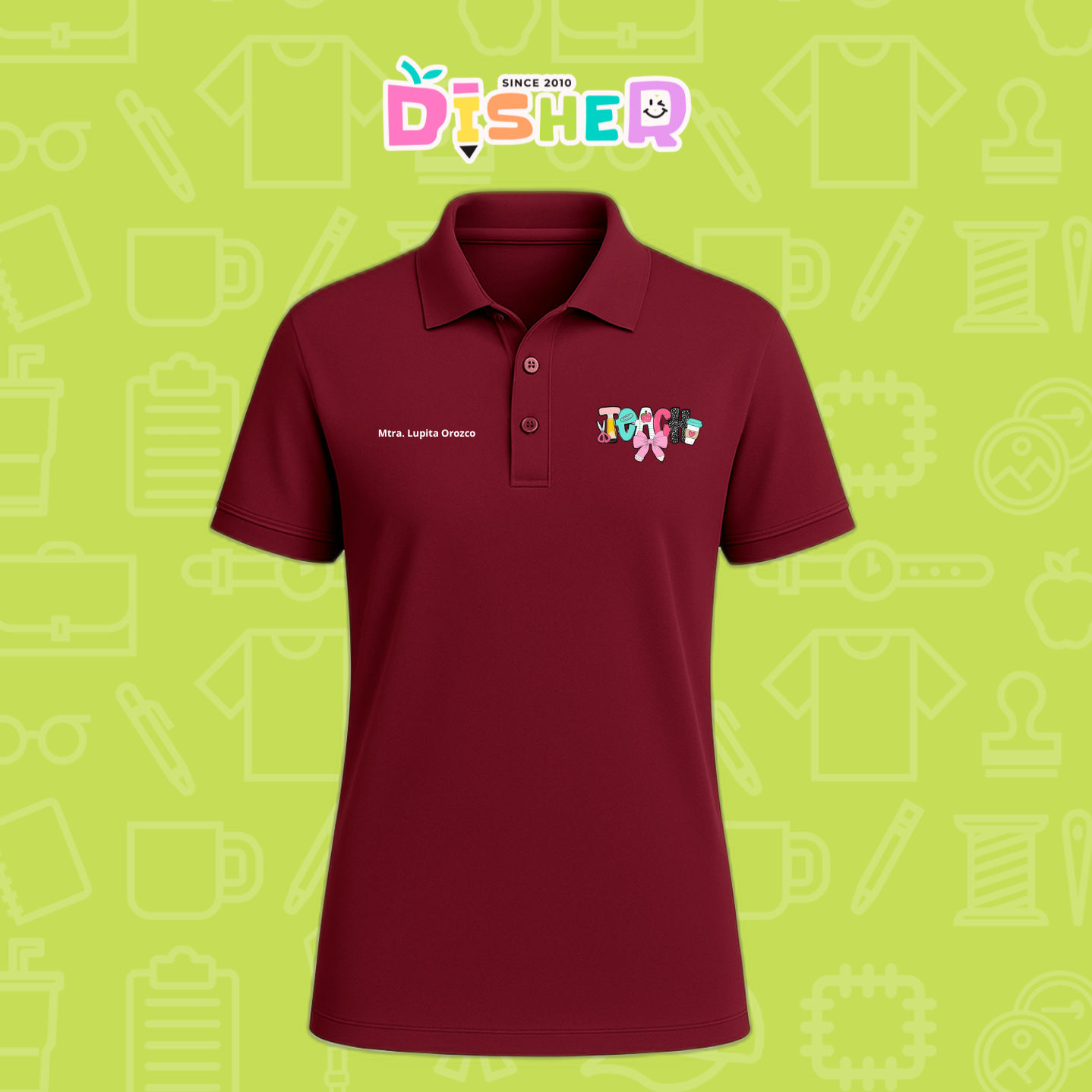 PBD-C-006: Polo Bordada Dry Fit Caballero I Teacher pink