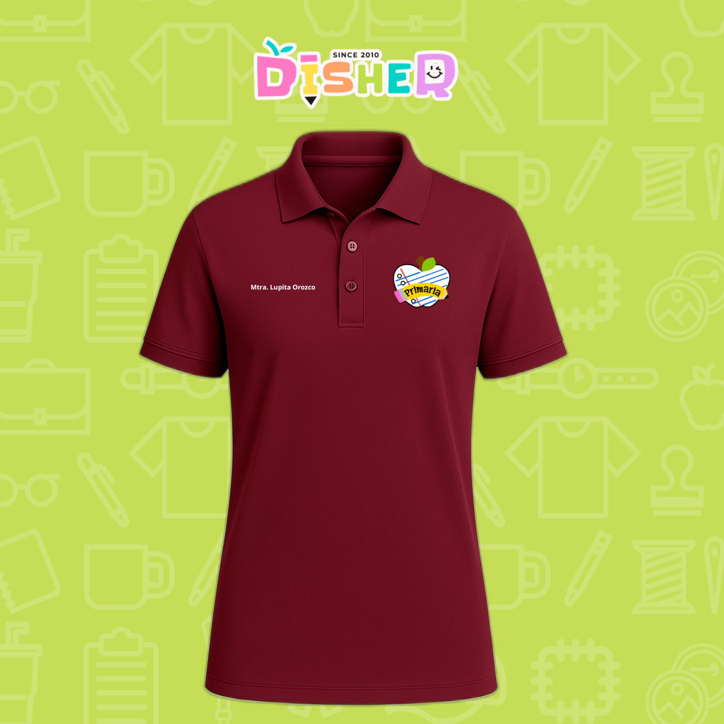 PBD-C-0093: Polo Bordada Dry Fit Caballero I Corazón papel primaria