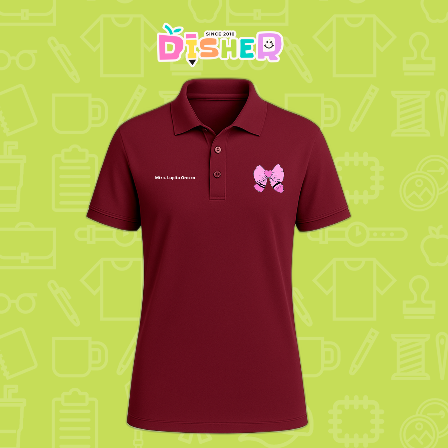 PBD-C-009: Polo Bordada Dry Fit Caballero I Moño rosa clayón