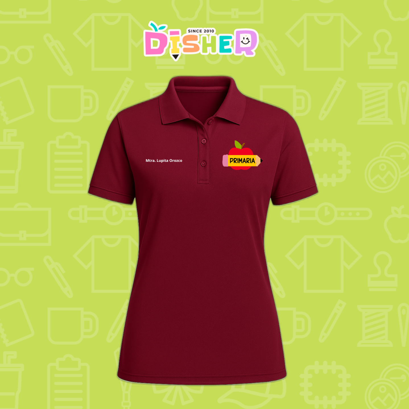 PBD-D-085: Polo Bordada Dry Fit Dama I Manzana primaria