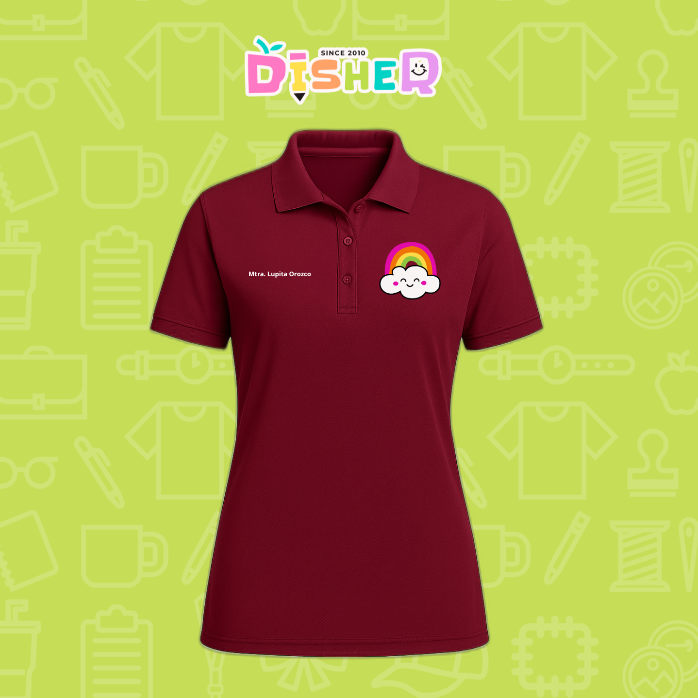 PBD-D-017: Polo Bordada Dry Fit Dama I Nube arcoíris