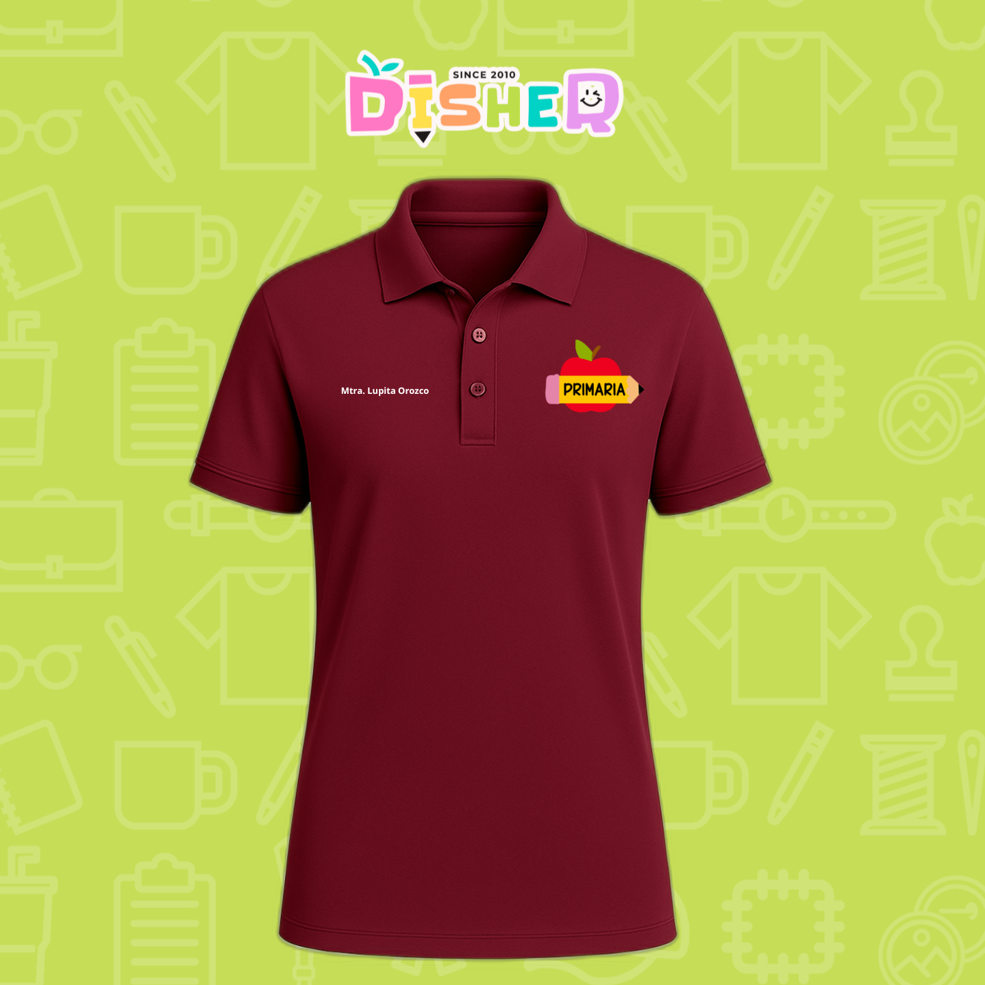 PBD-C-0085: Polo Bordada Dry Fit Caballero I Manzana primaria