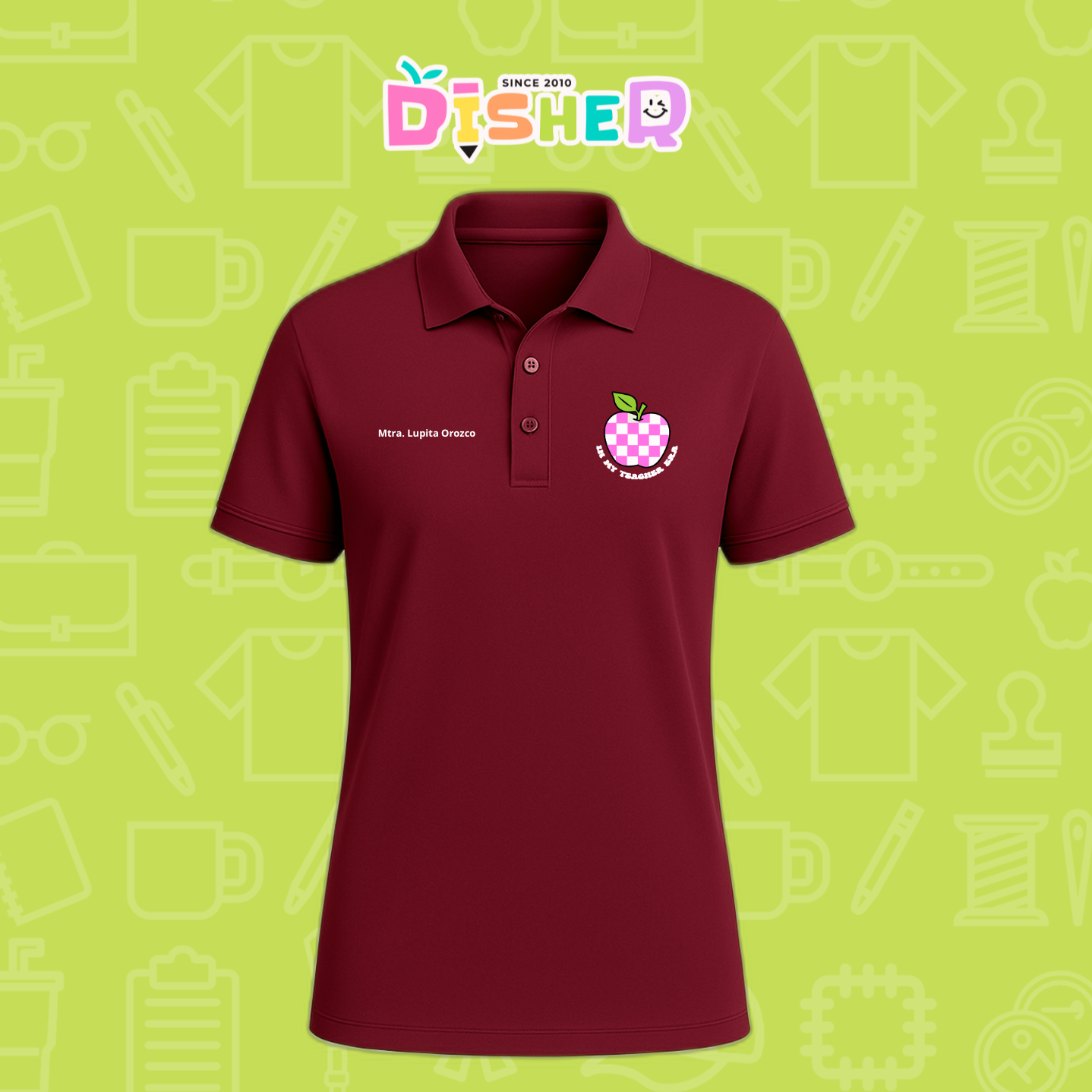 PBD-C-0026: Polo Bordada Dry Fit Caballero I Manzana cuadros