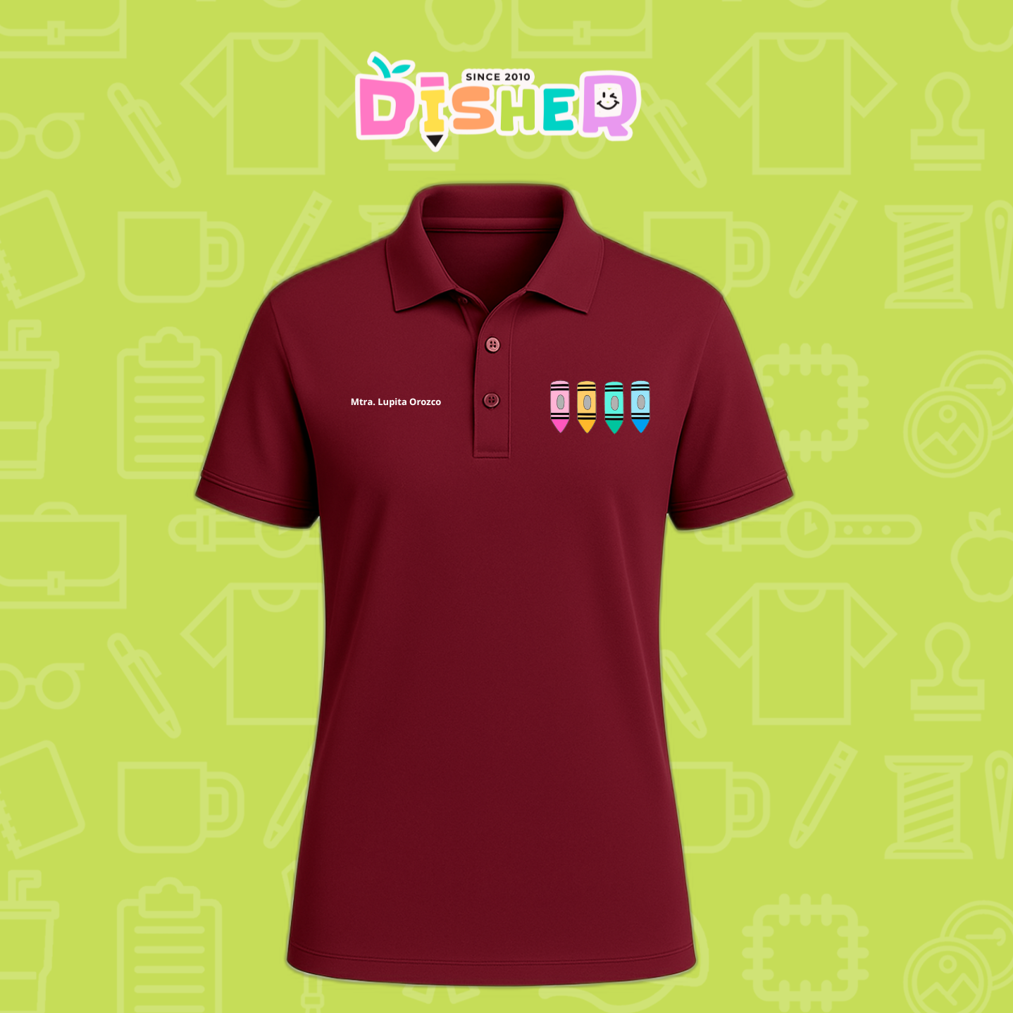 PBD-C-0045: Polo Bordada Dry Fit Caballero I Crayolas pastel