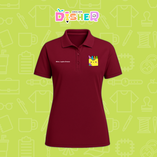 PBD-D-016: Polo Bordada Dry Fit Dama I Cajita crayola