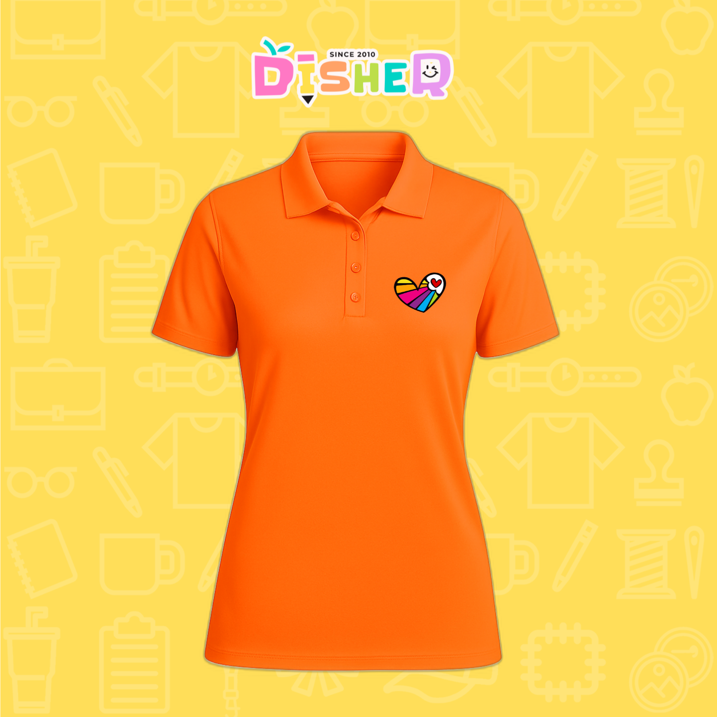 PBD-D-073: Polo Bordada Dry Fit Dama I Corazón lineas