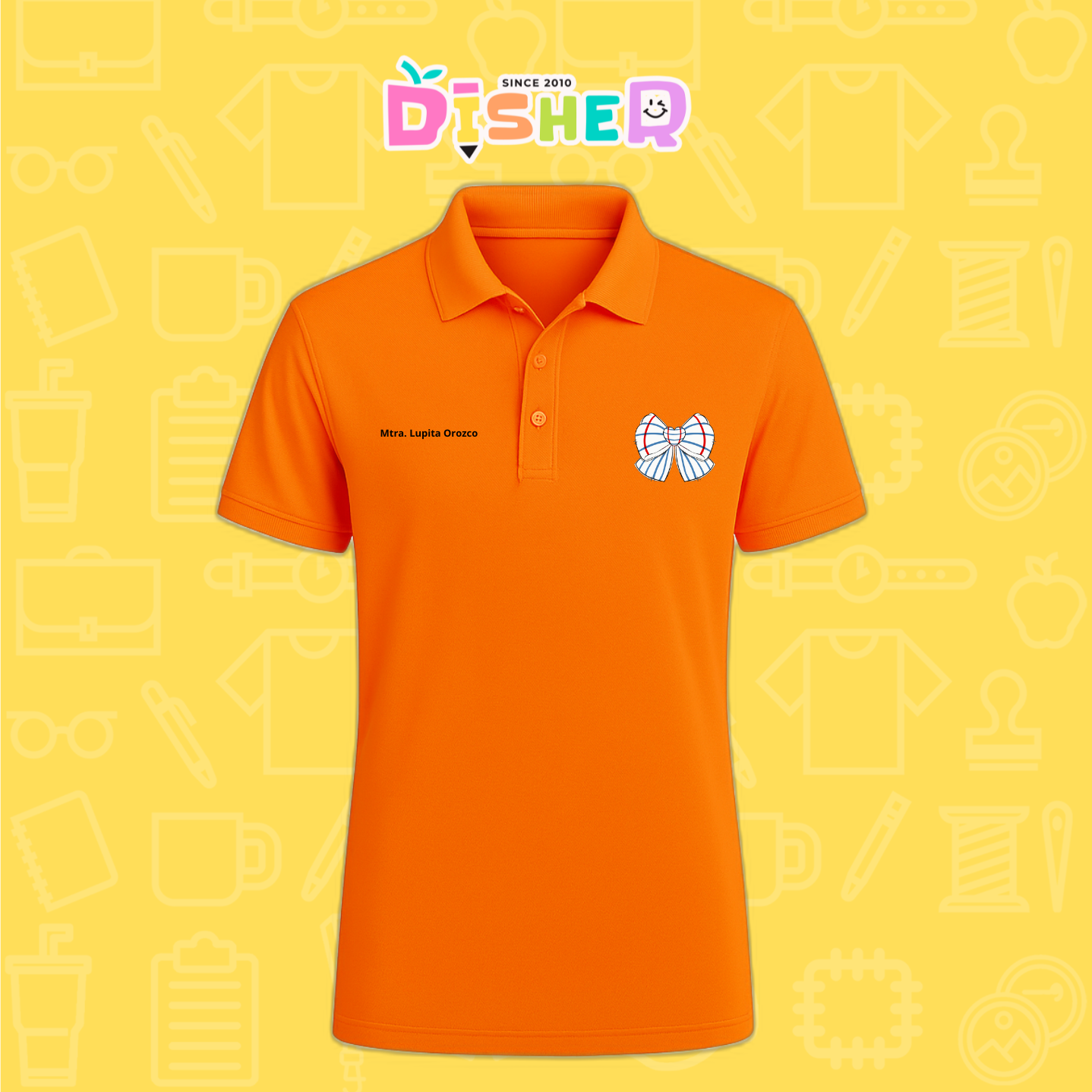 PBD-C-0010: Polo Bordada Dry Fit Caballero I Moño rayas papel