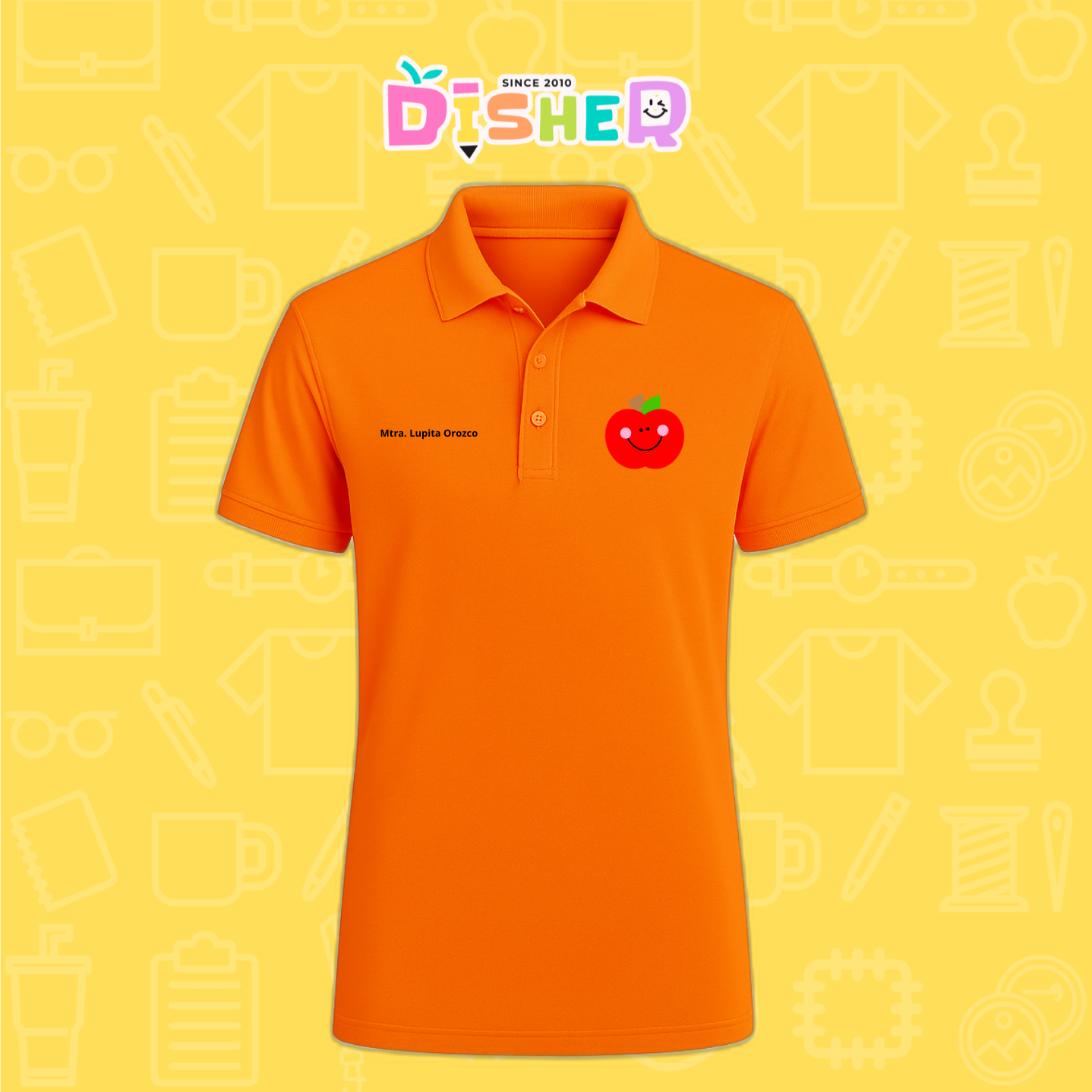 PBD-C-0030: Polo Bordada Dry Fit Caballero I Smile Apple