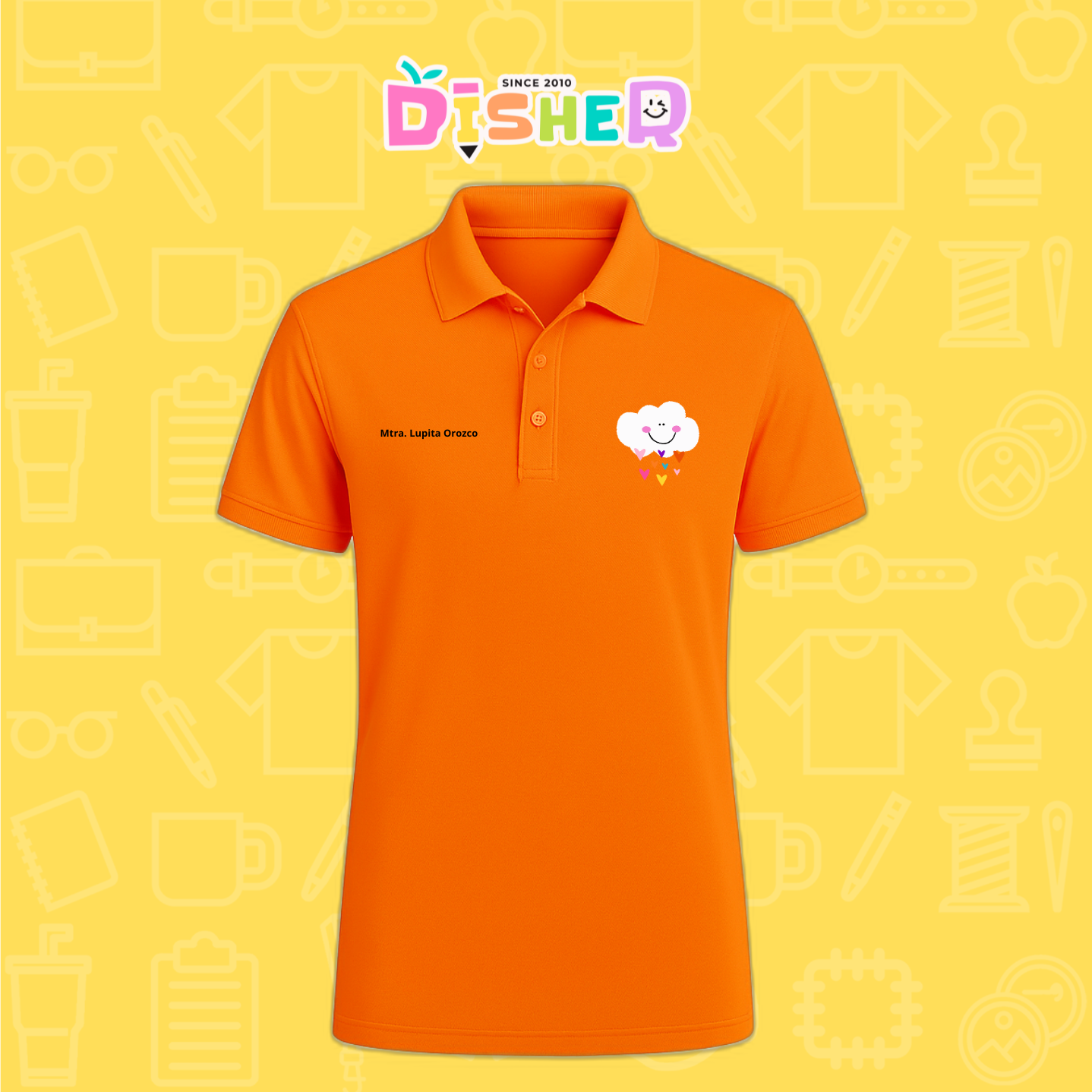 PBD-C-0022: Polo Bordada Dry Fit Caballero I Nube corazones