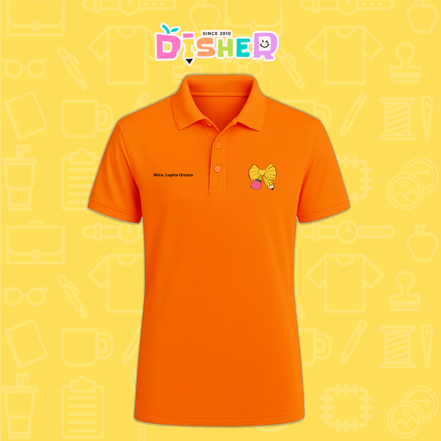 PBD-C-0011: Polo Bordada Dry Fit Caballero I Moño lápiz amarillo