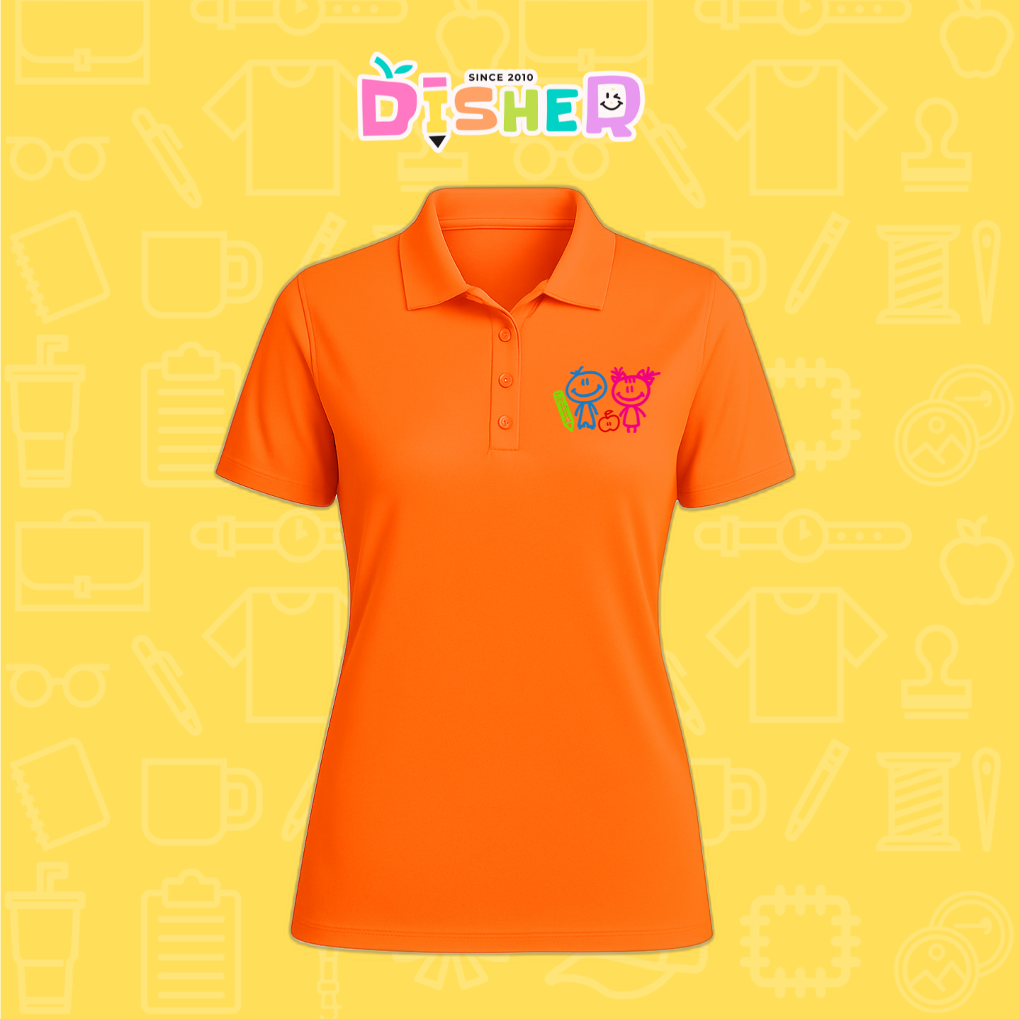 PBD-D-062: Polo Bordada Dry Fit Dama I Niños trazos
