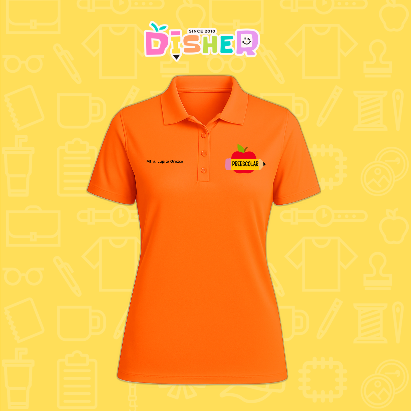 PBD-D-084: Polo Bordada Dry Fit Dama I Manzana preescolar