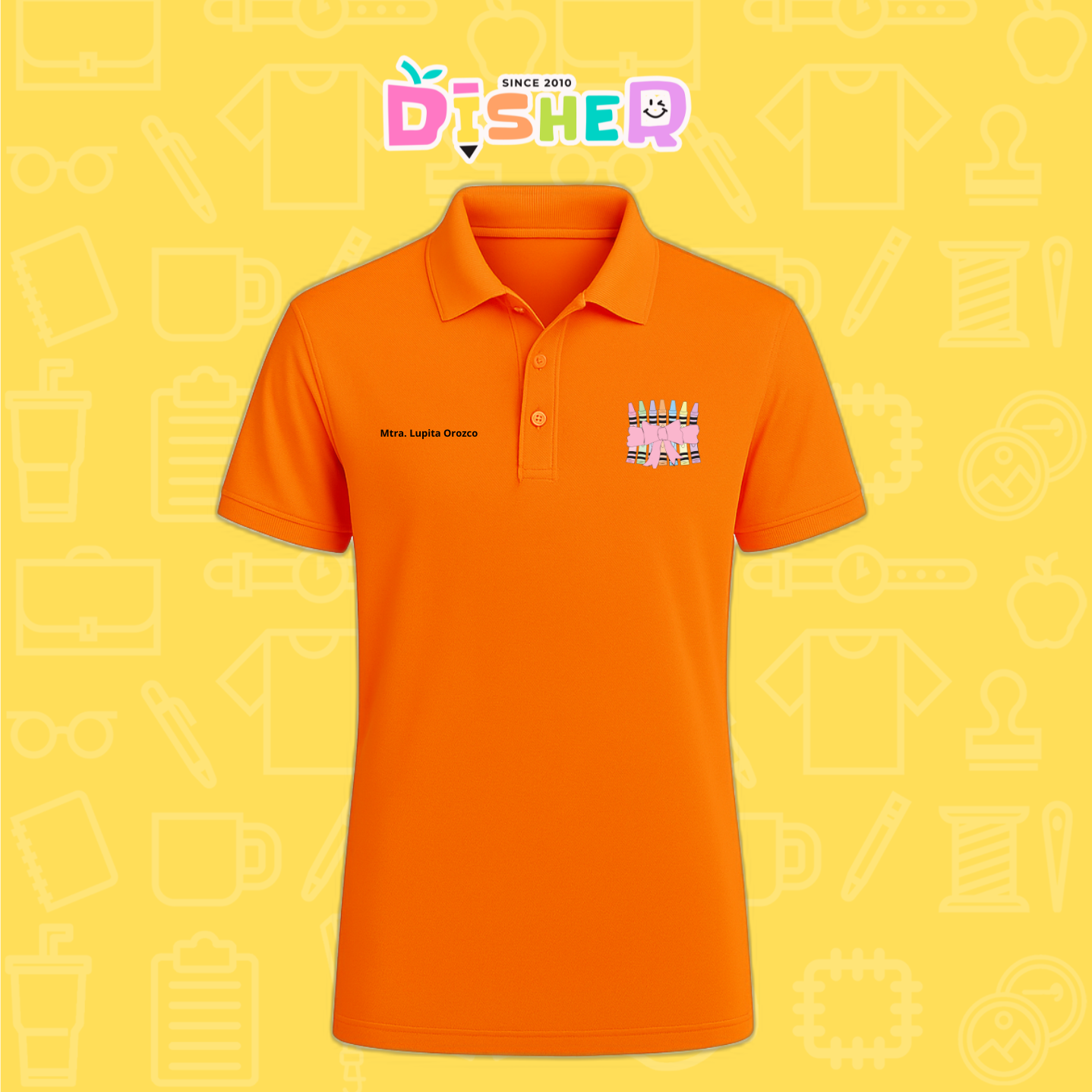 PBD-C-008: Polo Bordada Dry Fit Caballero I Crayones moño