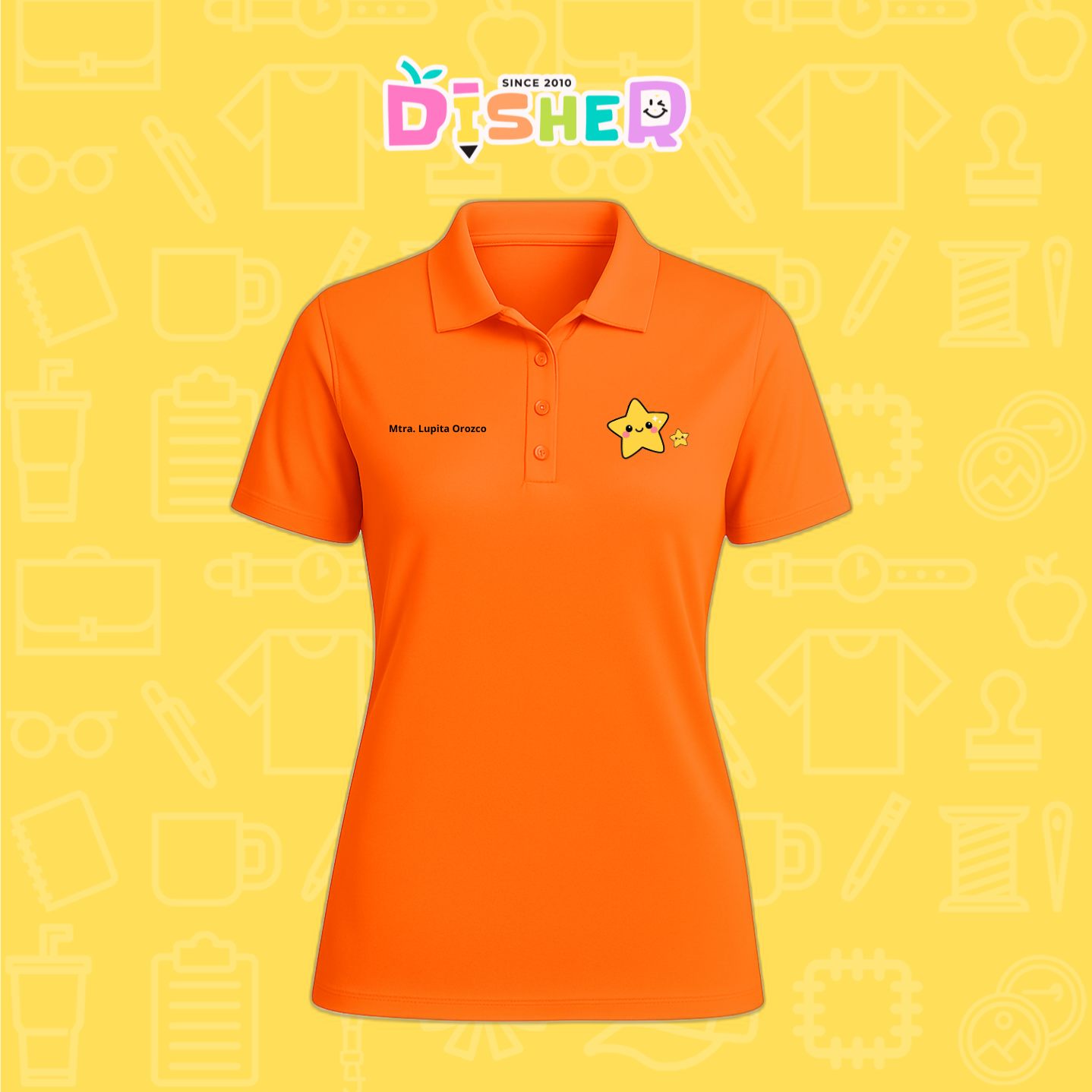 PBD-D-046: Polo Bordada Dry Fit Dama I Estrellitas