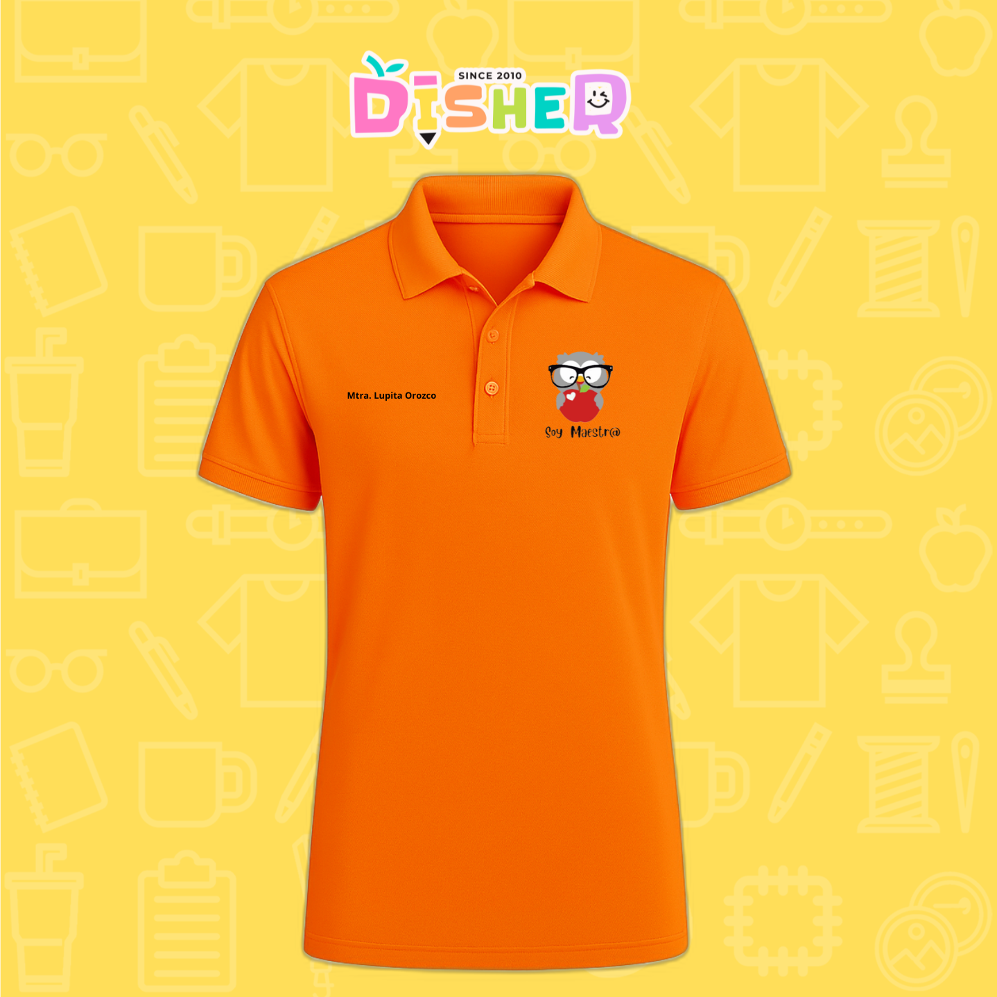 PBD-C-0079: Polo Bordada Dry Fit Caballero I Búho gris manzana