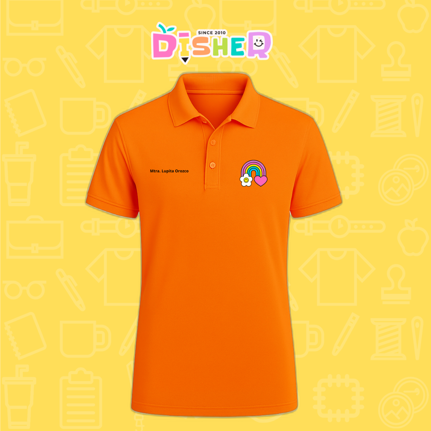 PBD-C-0025: Polo Bordada Dry Fit Caballero I Arcoíris corazón