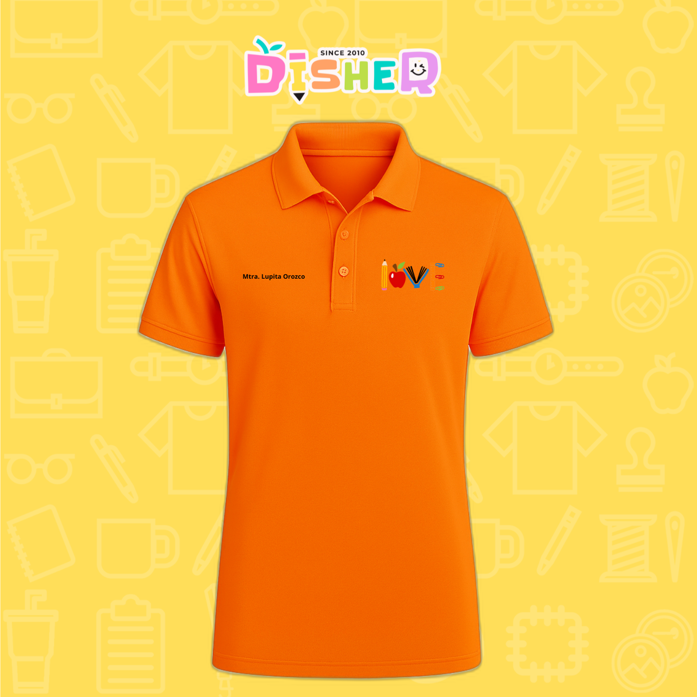 PBD-C-0074: Polo Bordada Dry Fit Caballero I Love libro