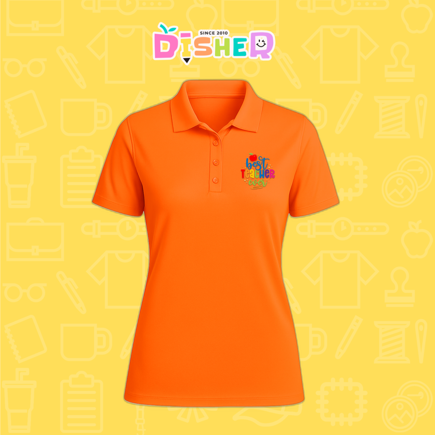 PBD-D-076: Polo Bordada Dry Fit Dama I Best teacher ever