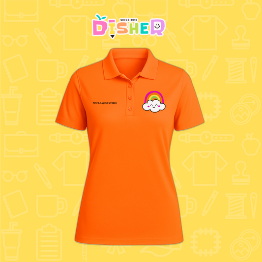 PBD-D-017: Polo Bordada Dry Fit Dama I Nube arcoíris