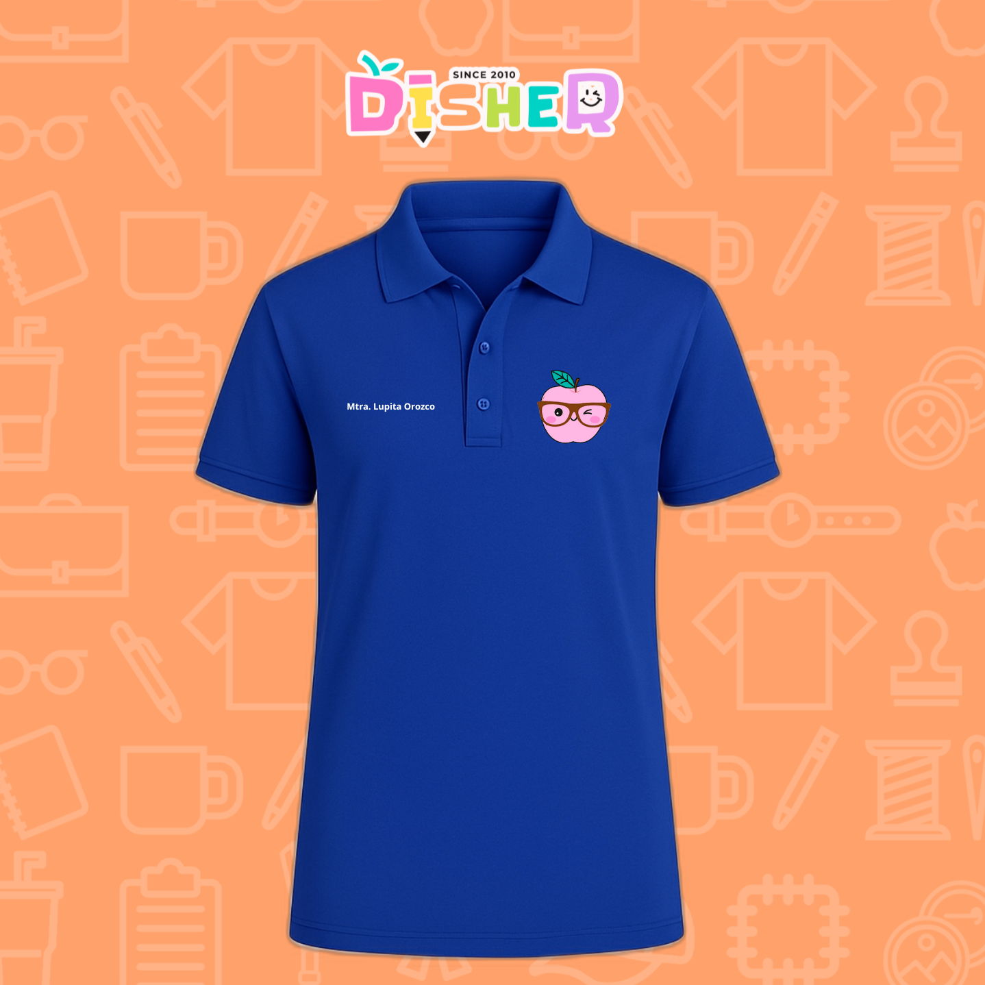 PBD-C-0050: Polo Bordada Dry Fit Caballero I Manzana lentes