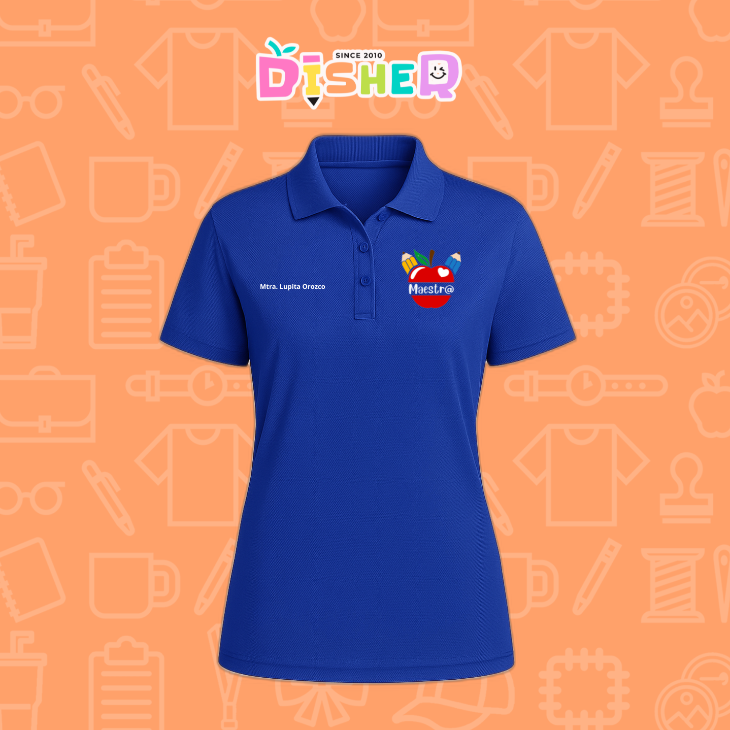 PBD-D-091: Polo Bordada Dry Fit Dama I Manzana lápices
