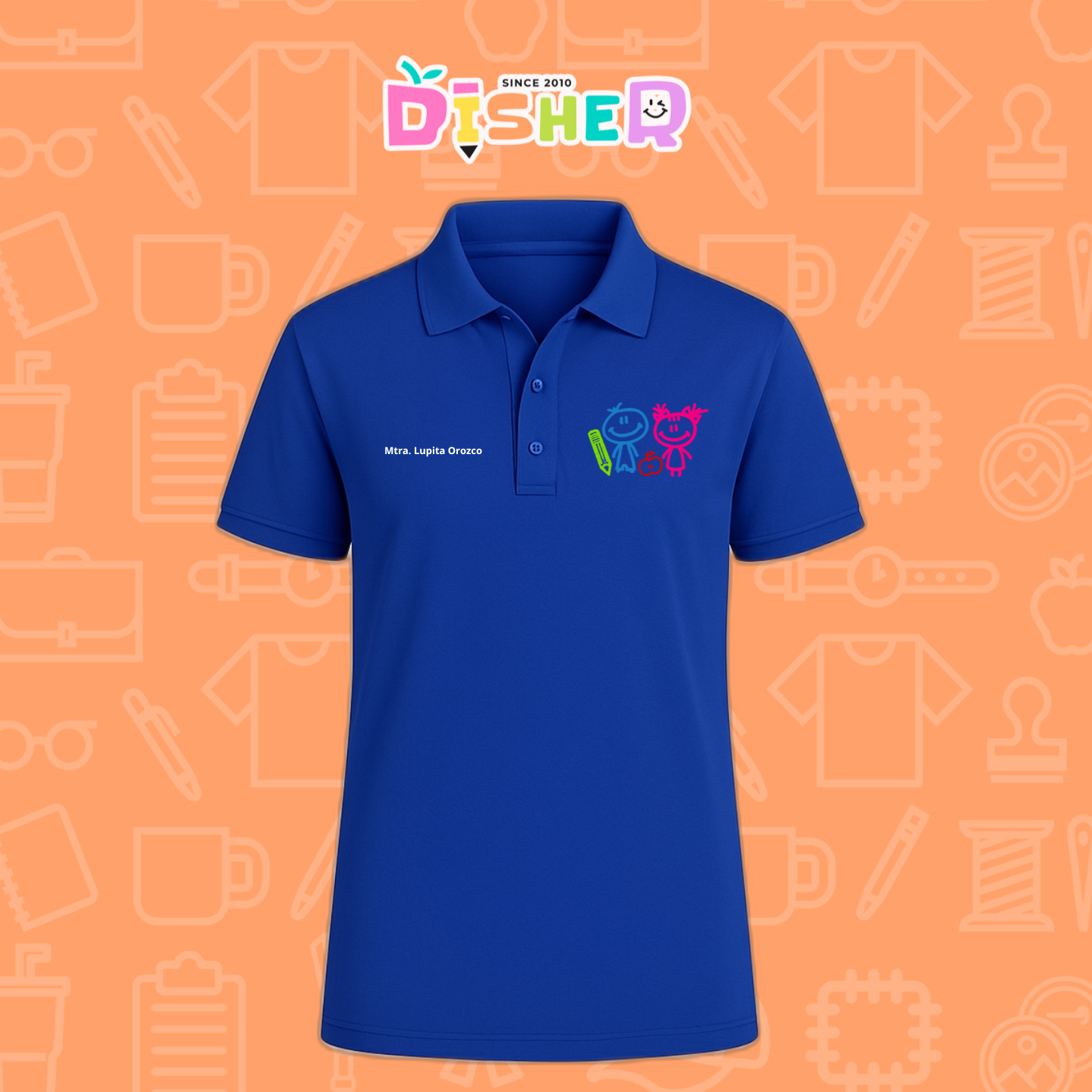 PBD-C-0062: Polo Bordada Dry Fit Caballero I Niños trazos
