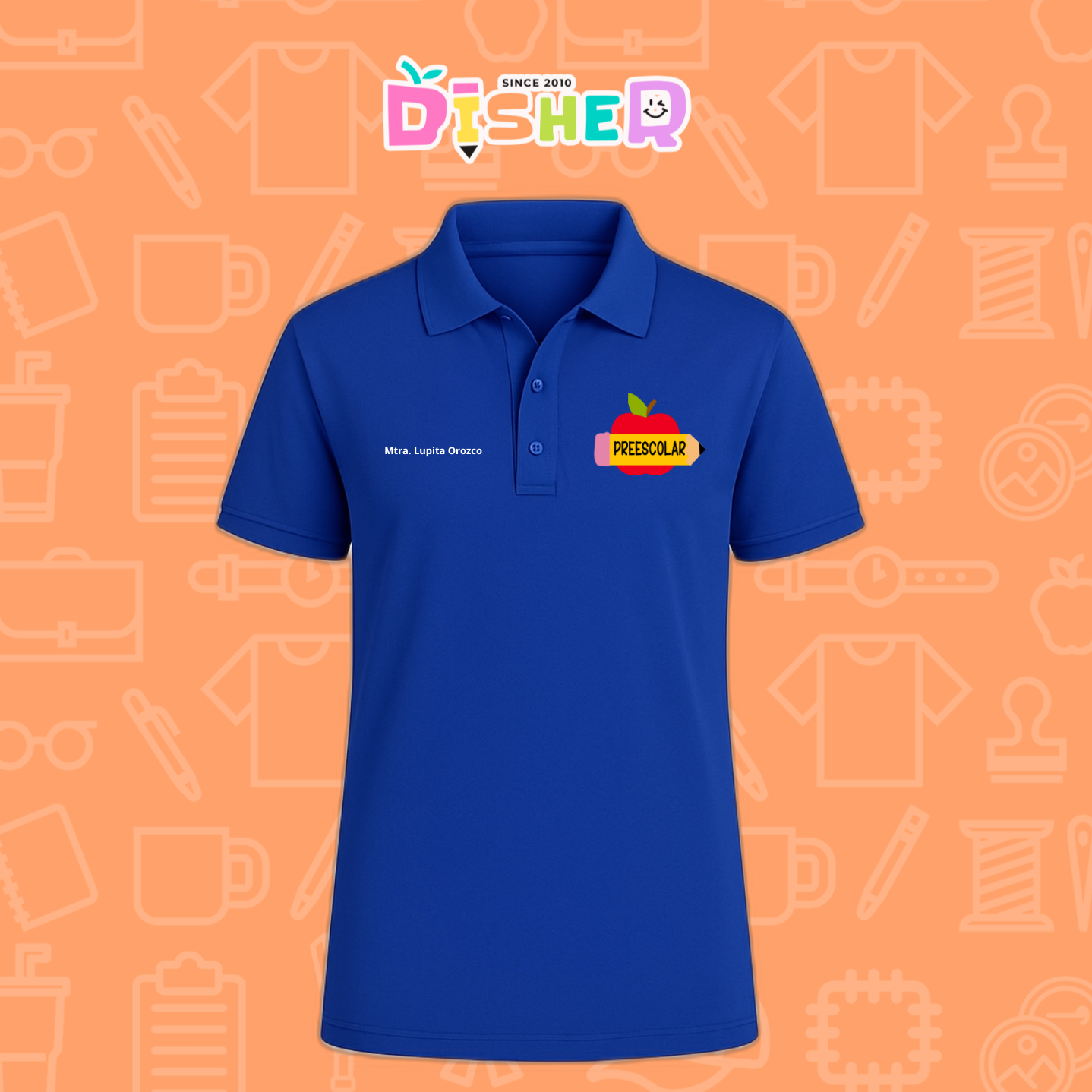 PBD-C-0084: Polo Bordada Dry Fit Caballero I Manzana preescolar