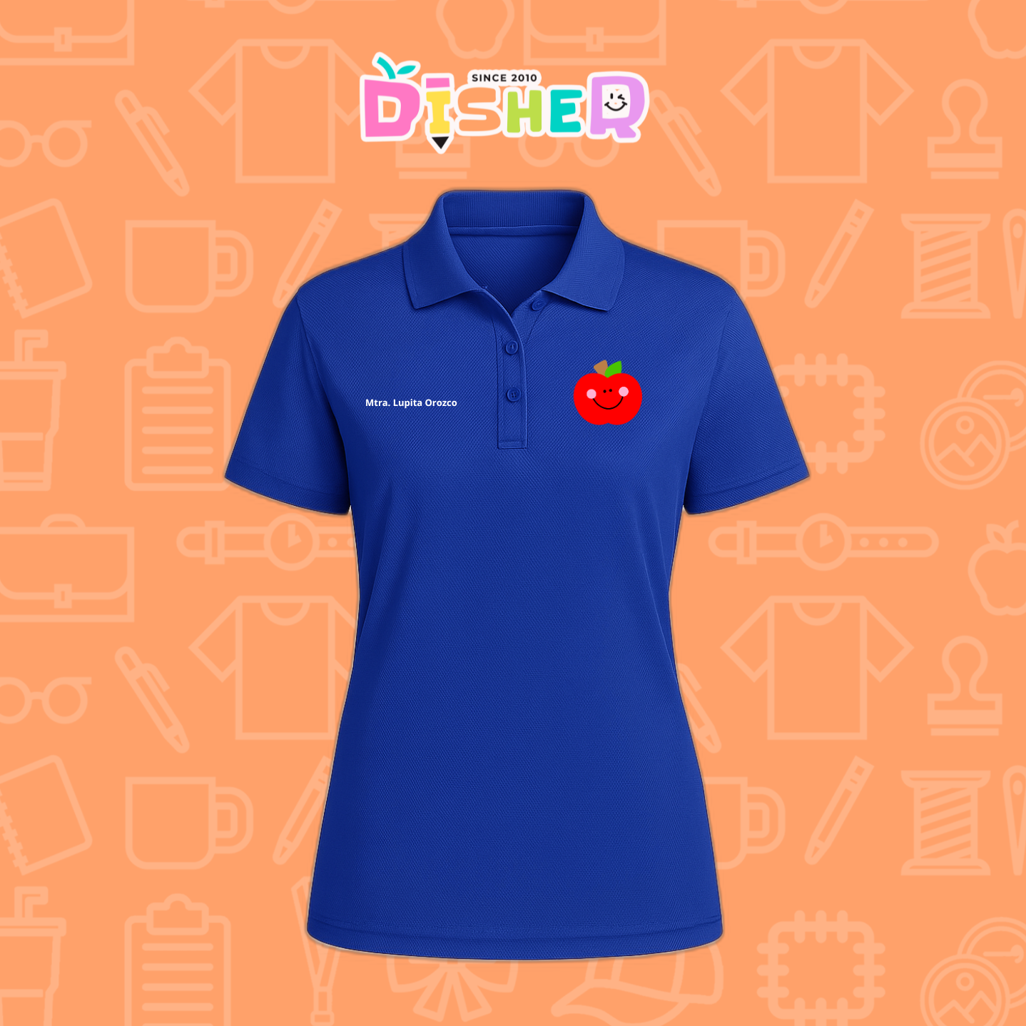 PBD-D-030: Polo Bordada Dry Fit Dama I Smile Apple