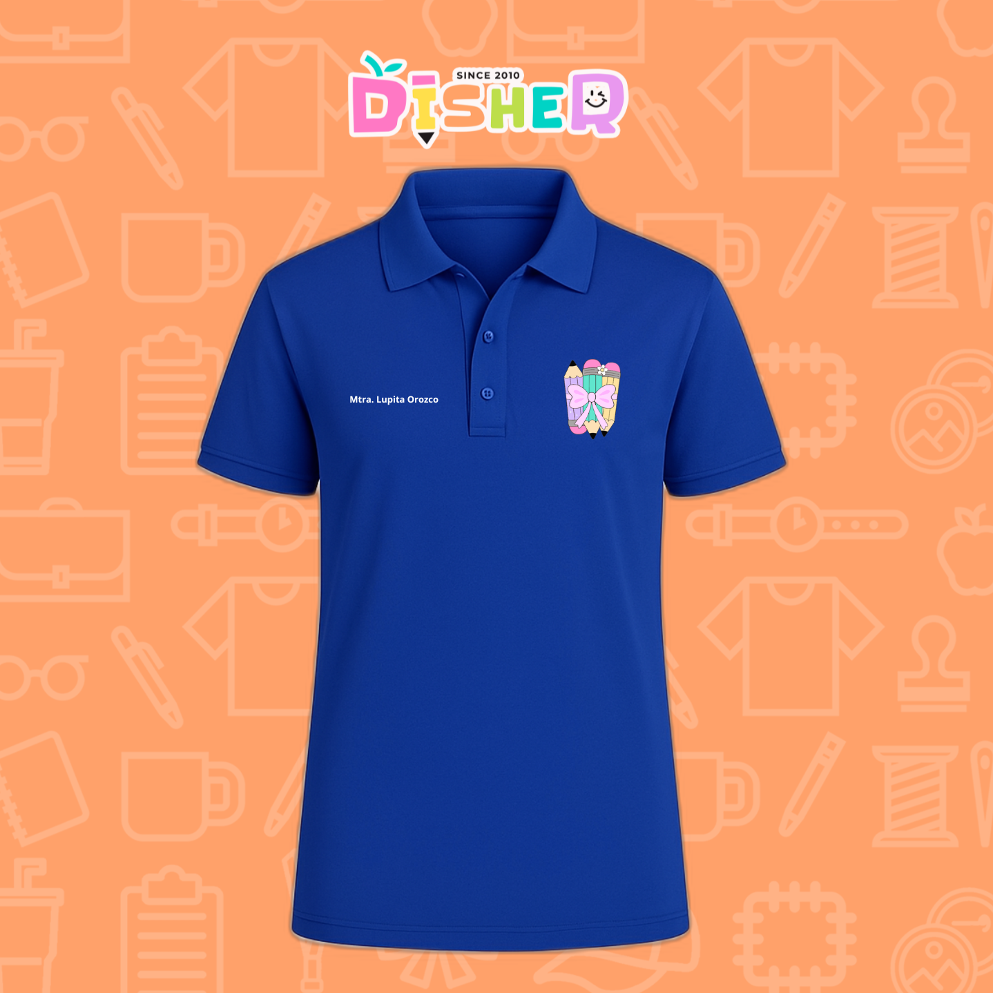 PBD-C-007: Polo Bordada Dry Fit Caballero I Lápices moñito