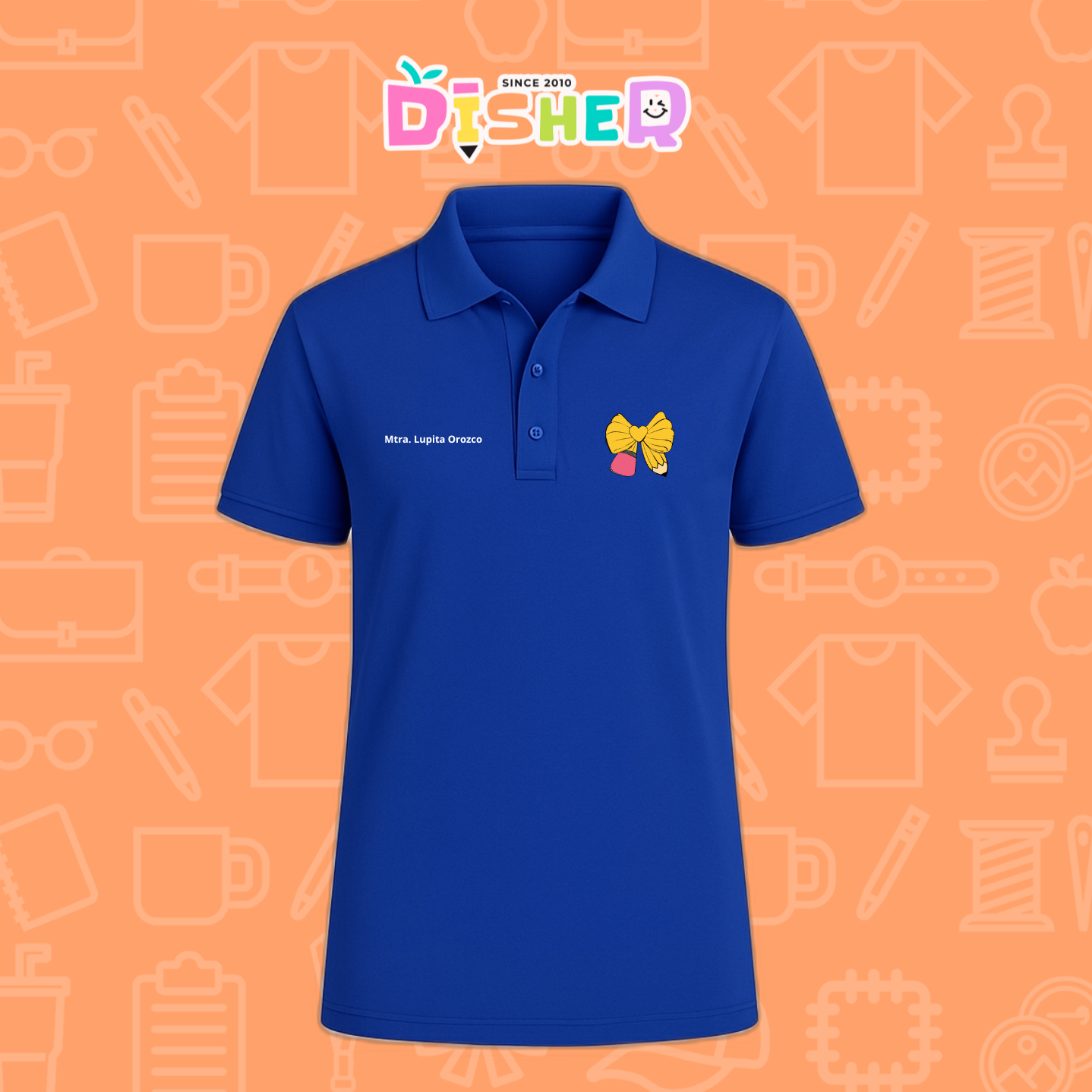 PBD-C-0011: Polo Bordada Dry Fit Caballero I Moño lápiz amarillo