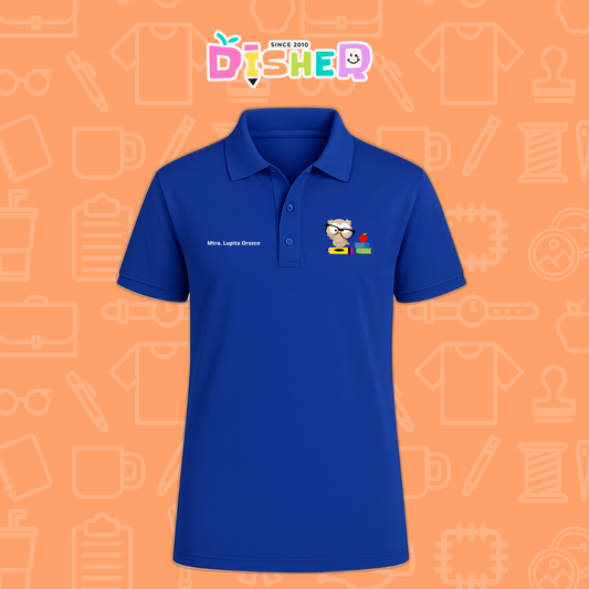 PBD-C-0072: Polo Bordada Dry Fit Caballero I  Búho lentes