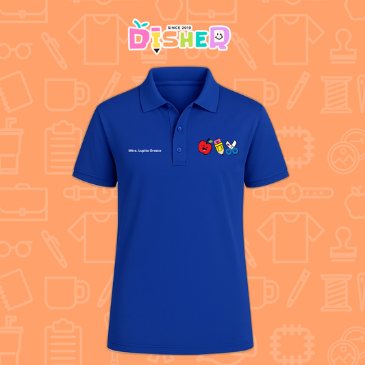 PBD-C-0065: Polo Bordada Dry Fit Caballero I  Soy Maestro útiles