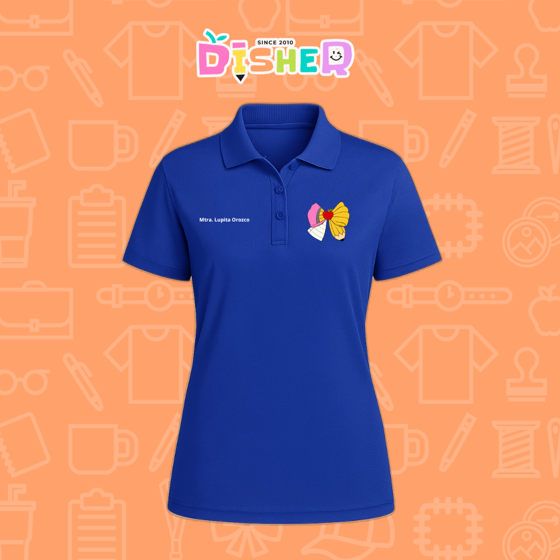 PBD-D-005 : Polo Bordada Dry Fit Dama I Moño lápiz hoja
