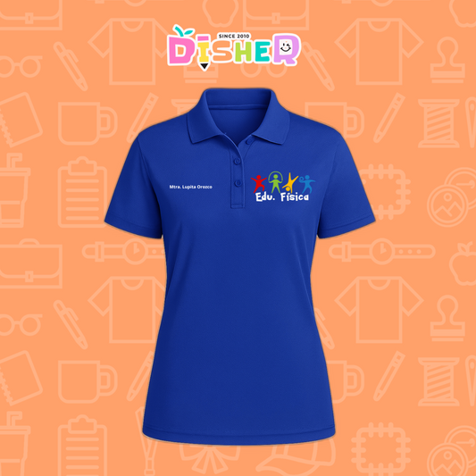 PBD-D-090: Polo Bordada Dry Fit Dama I Educación física