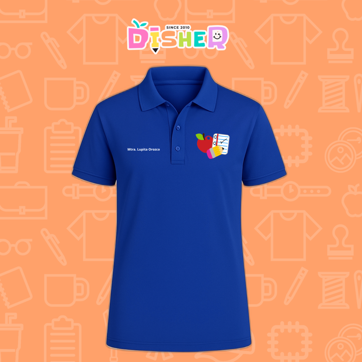 PBD-C-0088: Polo Bordada Dry Fit Caballero I Útiles manzana lápiz