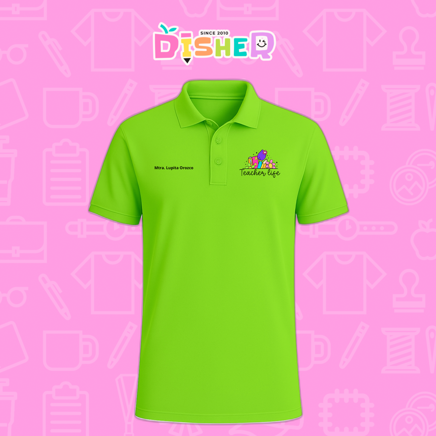 PBD-C-0039: Polo Bordada Dry Fit Caballero I Teacherlife