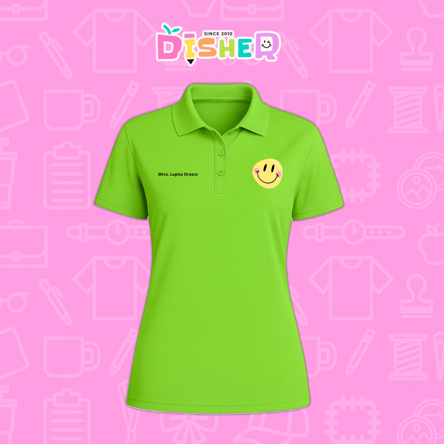 PBD-D-021: Polo Bordada Dry Fit Dama I Happy face