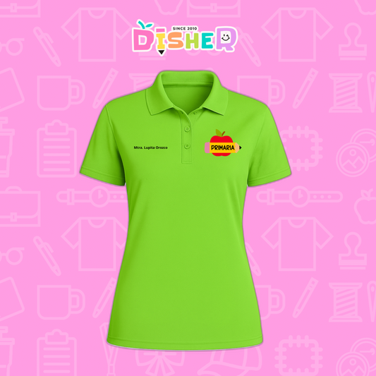 PBD-D-085: Polo Bordada Dry Fit Dama I Manzana primaria