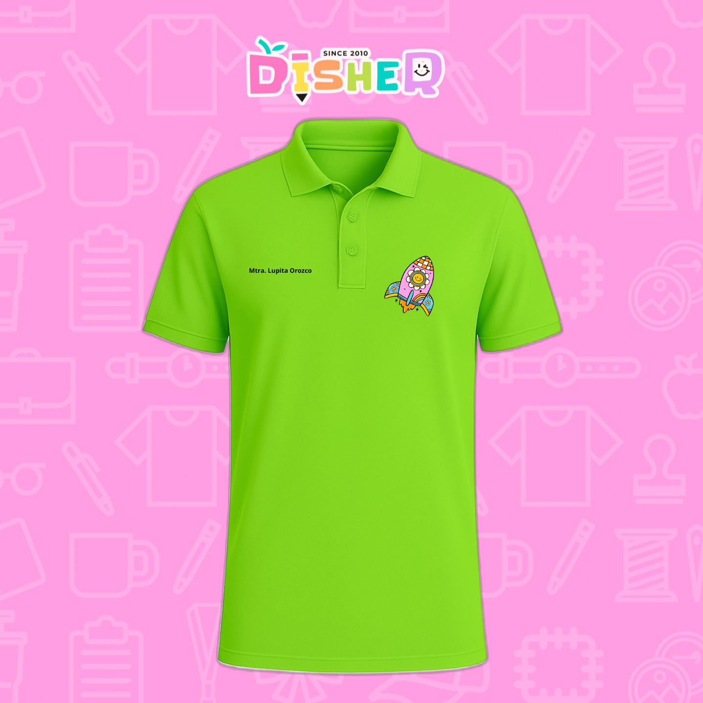 PBD-C-0027: Polo Bordada Dry Fit Caballero I Cohete