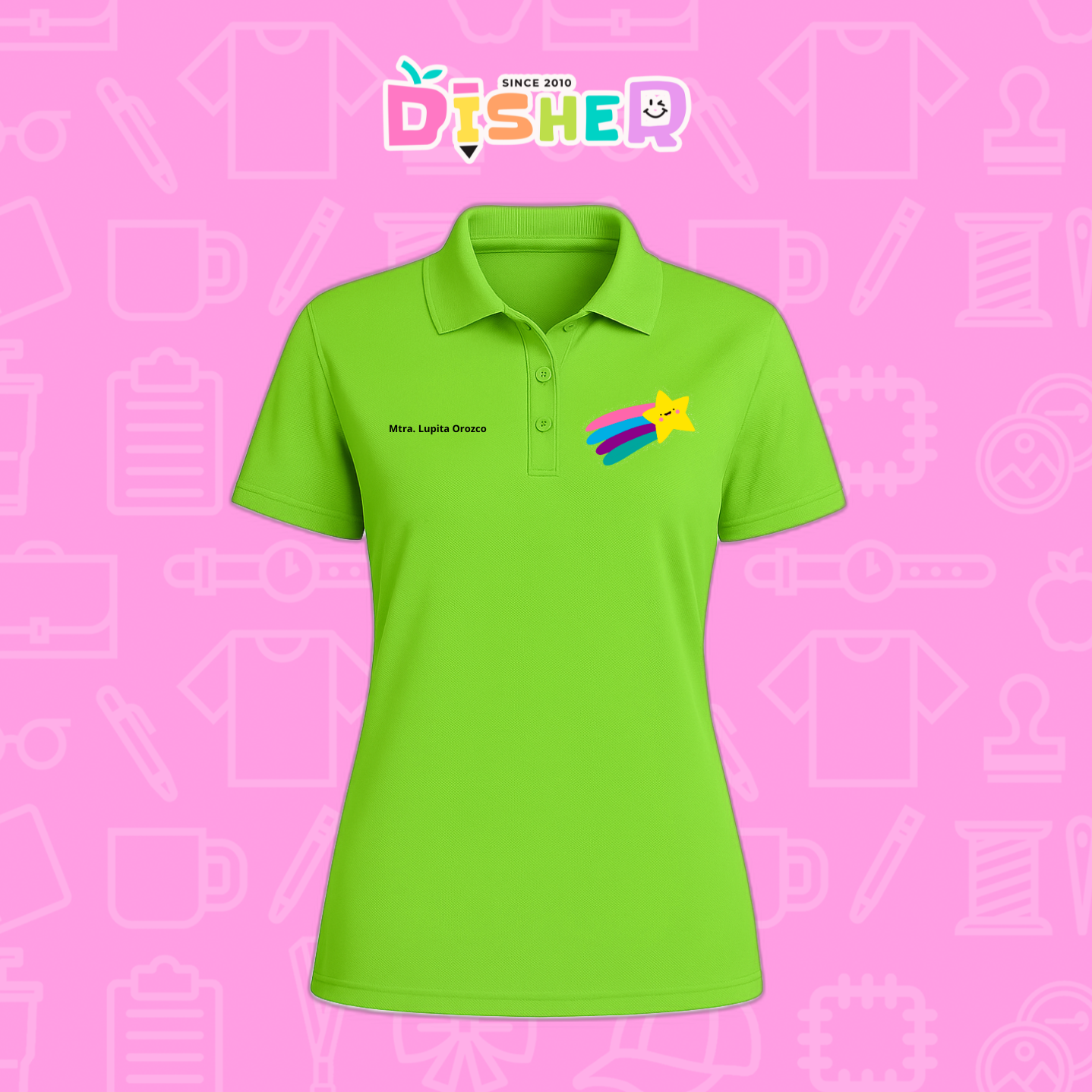 PBD-D-019: Polo Bordada Dry Fit Dama I Estrella fugaz