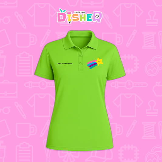 PBD-D-019: Polo Bordada Dry Fit Dama I Estrella fugaz