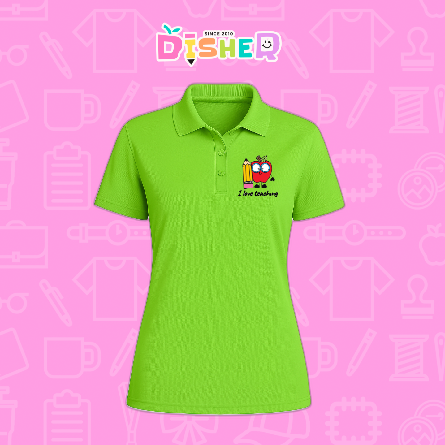 PBD-D-077: Polo Bordada Dry Fit Dama I Manzana lentes
